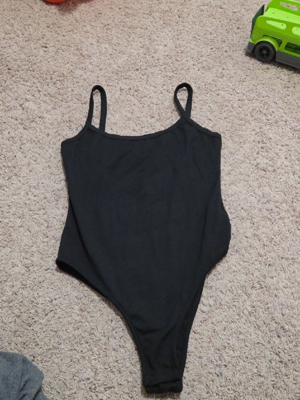 SHEIN Black Kids One-Piece Bodysuit with Thin Straps